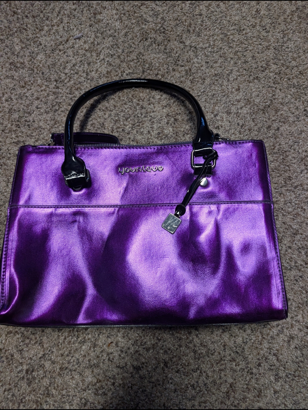 Younique Purple Metallic Satchel